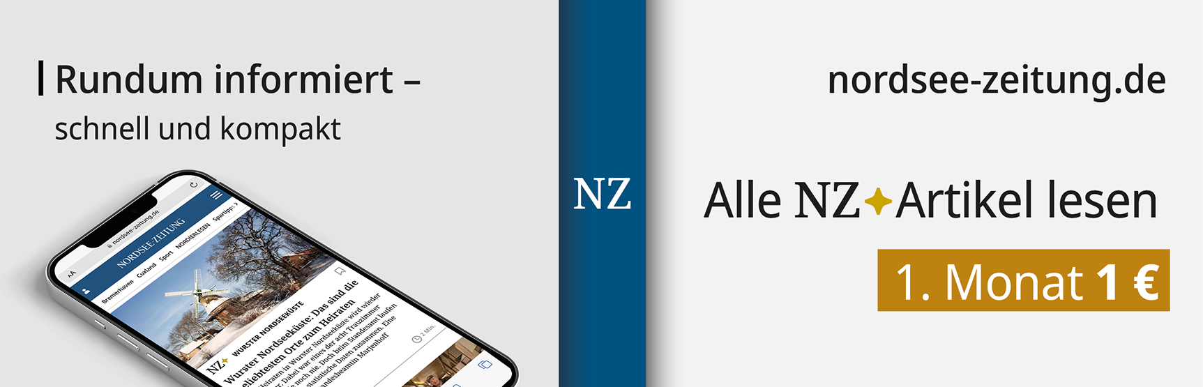 Abo Banner, 1 Monat für 1€