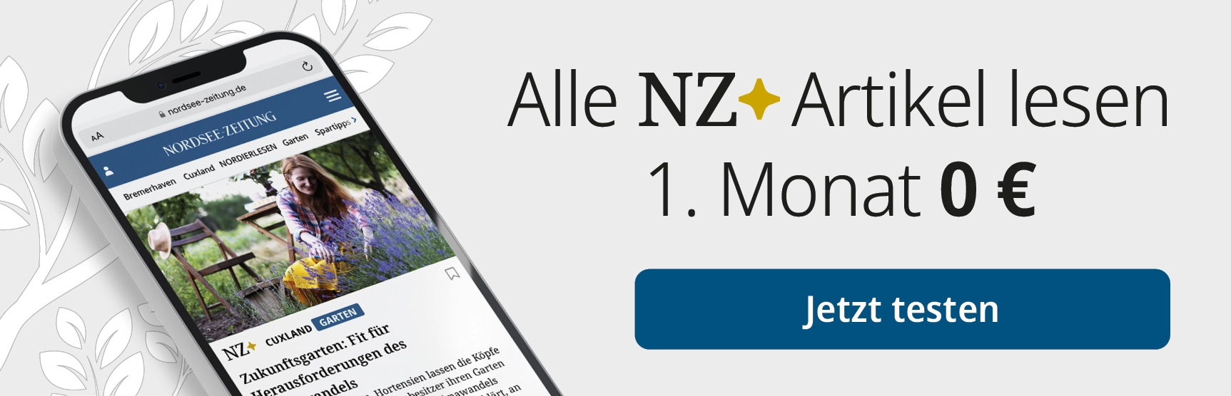 Abo Banner, 1 Monat für 0€