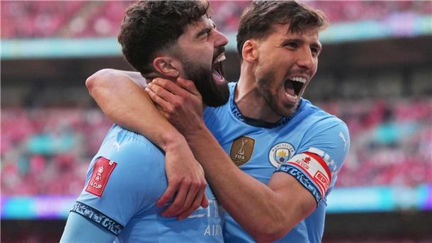 Manchester City schlägt Nottingham und steht im Pokalfinale Josko Gvardiol (l) und Ruben Dias von Manchester City dürfen sich aufs Pokalfinale freuen.