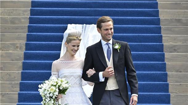 Glanzvolle Hochzeit im Fürstenhaus Liechtenstein Nach der Trauung wurde im Schloss der Fürstenfamilie gefeiert.