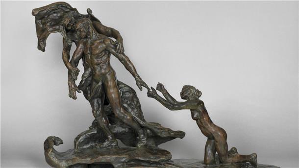 Eine Skulpturengruppe. Titel: „Das reife Alter“