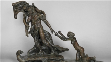 Eine Skulpturengruppe. Titel: „Das reife Alter“