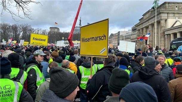 150 Landwirte aus den Landkreisen Wesermarsch, Friesland und Ammerland haben an der Demo in Berlin teilgenommen. Sie sind schon früh am Morgen in Richtung Bundeshauptstadt aufgebrochen.