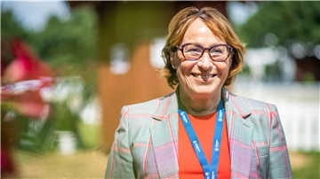 70. Elmloher Reitertage 2021. Turniertag Freitag. Im Bild: Dr. Evi Eisenhardt ist Fünf-Sterne-Richterin. Foto: Hartmann