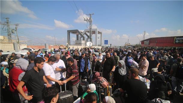 Am Grenzübergang Rafah im südlichen Gazastreifen.