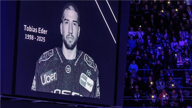 Emotionales Finale der Eisbären: „Tobi ist immer bei uns“ An Tobias Eder wird während der Eisbären-Spiele weiterhin erinnert.