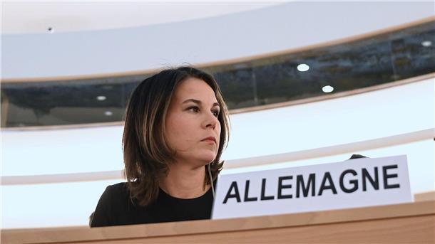 Annalena Baerbock während der 52. Sitzung des Menschenrechtsrates der Vereinten Nationen in Genf.