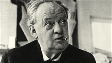 Architekt Hans Scharoun starb vor 50 Jahren. Die Zigarre im Mundwinkel begleitete ihn stets bei seiner Arbeit.