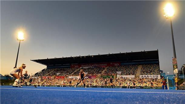 Hockey-Damen bei der EM gegen Olympiasieger Niederlande Auch die Hockey-EM 2025 findet in Mönchengladbach statt.