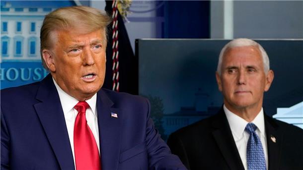 Auch Ex-US-Vize Mike Pence (r) stand im Visier der Angreifer beim Sturm auf das Kapitol. Eine Anklage gegen Ex-US-Präsident Donald Trump lehnt er allerdings ab.