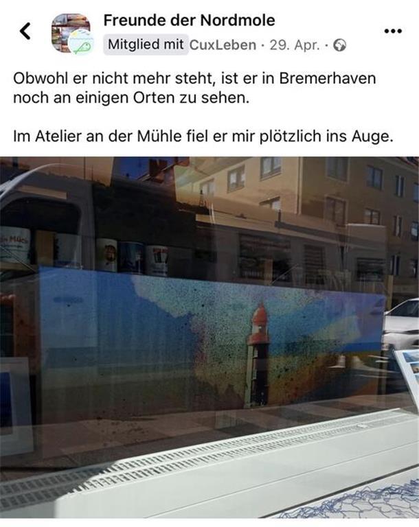 Der Molenturm lebt! Eine Facebook-Gruppe bewahrt die Erinnerung Auch in Bremerhaven ist die Nordmole präsent ...