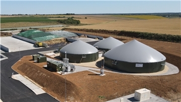 Eine Biogasanlage in Frankreich. 
