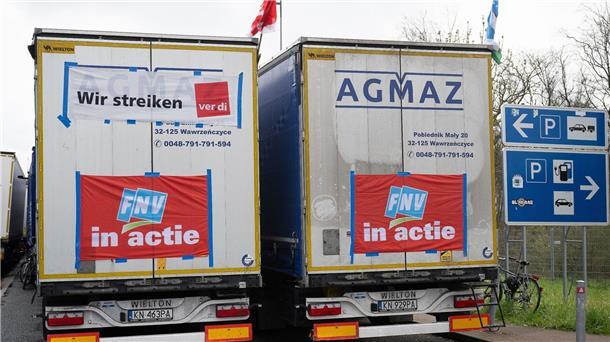 Lkw-Fahrerstreik auf Raststätte dauert an Auf der Raststätte Gräfenhausen streiken die Lastwagenfahrer weiter.