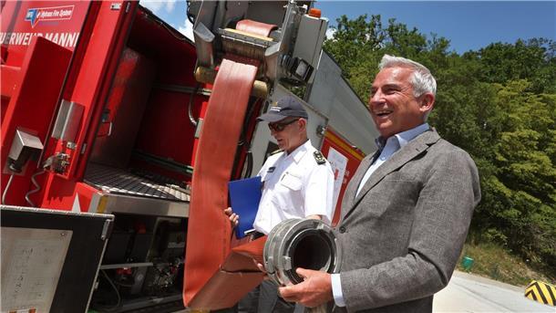 Baden-Württembergs Innenminister Thomas Strobl (CDU) bei einer Übung in Külsheim