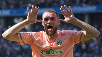 Bahnt sich ein Wechsel an? Werder-Stürmer Marvin Ducksch soll ein Thema bei seinem Heimatclub Borussia Dortmund sein.