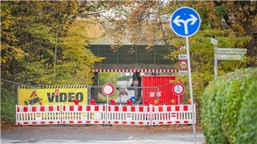 Baustelle an der Bahnunterführung in der Straße Im Gandersefeld in Bremerhaven-Lehe.