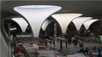 Baustelle des milliardenschweren Bahnprojekts Stuttgart 21.