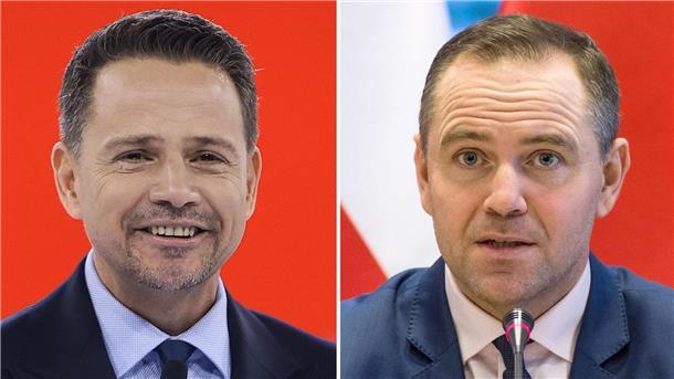 Umfragen: Polen vor Wahlkrimi ums Präsidentenamt Bei der Stichwahl um das Präsidentenamt in Polen tritt der liberale Rafal Trzaskowski (links) gegen den Rechtskonservativen Karol Nawrocki an. (Archivbild)