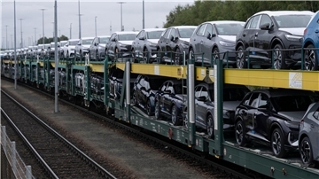 Bereit zur Auslieferung: E-Autos von VW in Zwickau.