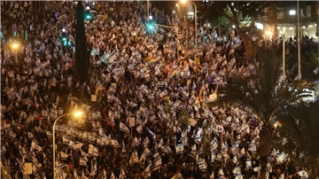 Bereits vor rund einer Woche gingen Tausende Menschen in Tel Aviv aus Protest gegen die geplante Justizreform auf die Straße.