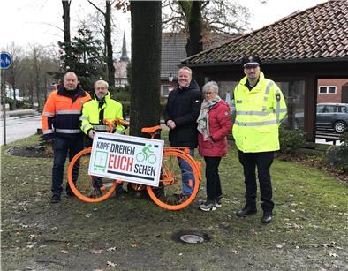 Das Foto zeigt das auffällige Fahrrad. 