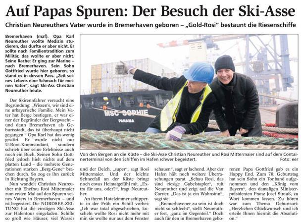 Warum Rosi Mittermaier in Bremerhaven nicht kuscheln wollte