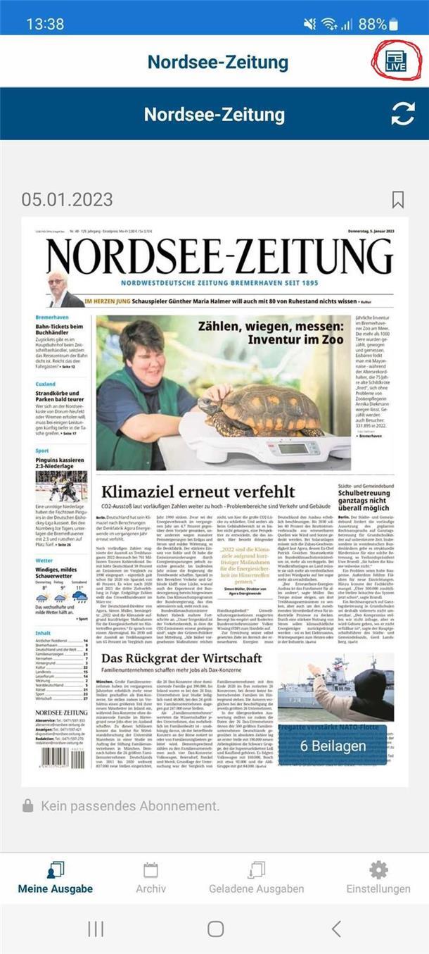 Jetzt nordsee-zeitung.de auch in der App lesen Jetzt nordsee-zeitung.de auch in der App lesen