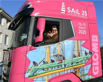 Bremerhavener Lkw fahren als Sail-Botschafter durchs Land