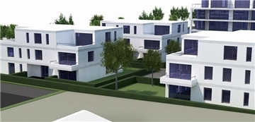 Drei Stadtvillen in neuem Quartier