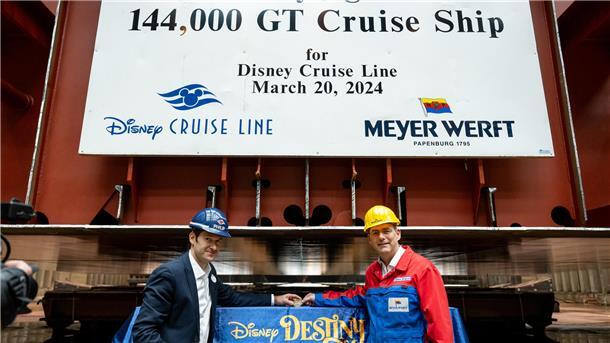 Traditionelle Kiellegung der "Disney Destiny" bei der Meyer Werft Papenburg