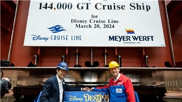 Traditionelle Kiellegung der "Disney Destiny" bei der Meyer Werft Papenburg