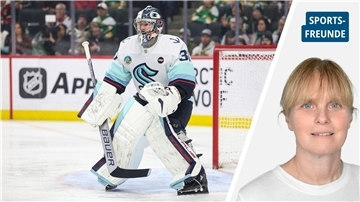Seattle-Kraken-Torwart Philipp Grubauer verteidigt sein Netz.