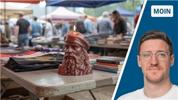 Kerze auf einem Flohmarkt