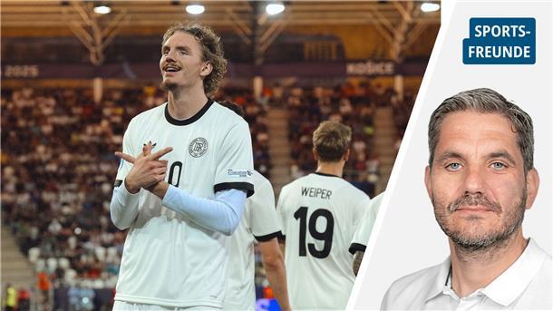 Fußballer Nick Woltemade jubelt
