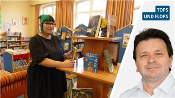Links: Leiterin der Gemeindebücherei Loxstedt, Miriam Tietmeyer. Rechts: Ismail Kul.