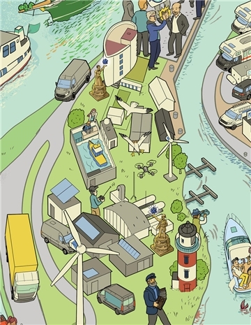 Ein Wimmelbild aus Bremerhaven.