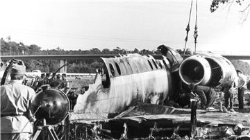 Ein Flugzeugwrack aus dem Jahr 1971