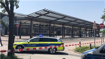 Blick auf den Peiner Bahnhof nach der Attacke.
