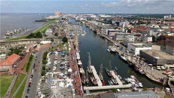 Blick über den Alten Hafen von Bremerhaven.