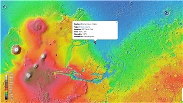 Bremerhaven gibt es auch auf dem Mars. Der gleichnamige Mars-Krater wirkt wie am Rand eines Meeres gelegen.