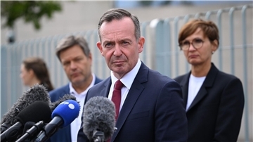 Bundesverkehrsminister Volker Wissing (FDP) gibt ein Statement zum Beschluss der Nationalen Wasserstoffstrategie im Bundeskabinett ab.