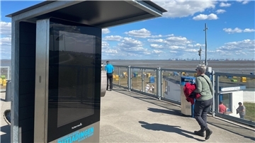 Info-Stele am Strand von Burhave