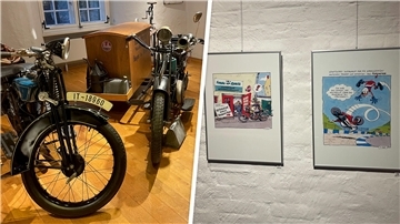 In der Burg zu Hagen werden aktuell Motorrad-Comics des Zeichners Holger Aue gezeigt. 