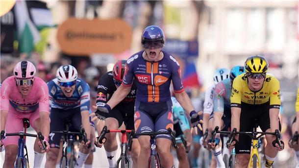 Casper van Uden war auf der vierten Etappe der schnellste Sprinter.