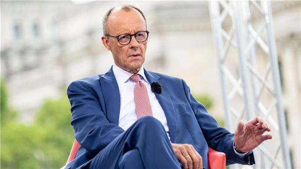CDU-Parteichef Friedrich Merz beim ARD-Sommerinterview im „Bericht aus Berlin“.