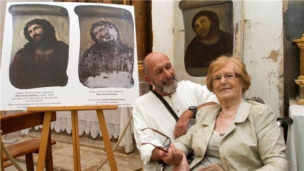 Wie aus einem Jesus-Fresko ein hässliches Äffchen wurde Cecilia Giménez konnte sich als Rentnerin endlich der Malerei widmen.