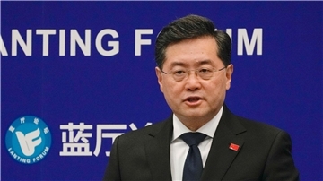 Chinas Außenminister Qin Gang übte keine Kritik an Russland wegen dessen Angriffskrieg.