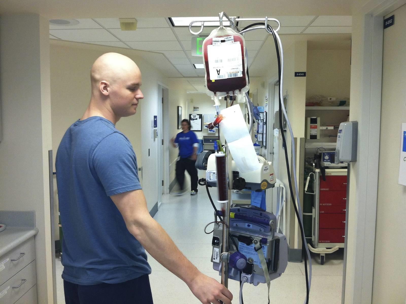 Chris Rumble während der Chemotherapie.