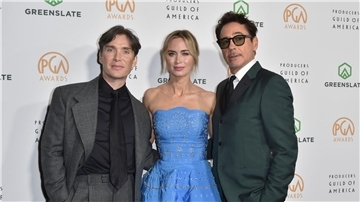 Cillian Murphy (v.l.), Emily Blunt und Robert Downey Jr. bei der 35. Verleihung der Producers Guild Awards.