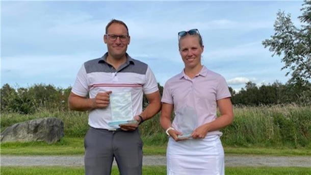 Clubmeister im Golfclub Bremerhaven: Sebastian Meyer und Eva Klepping.